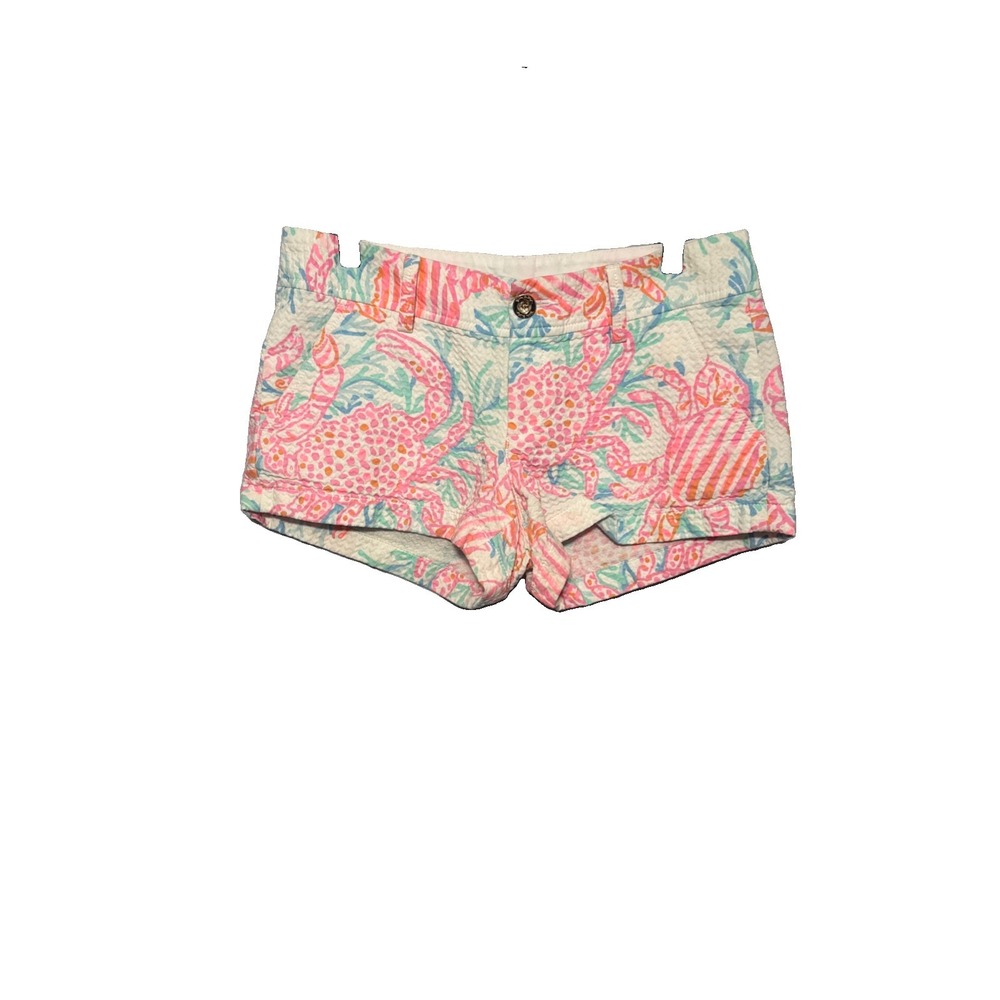 Lilly Pulitzer Walsh Short Bright Crab Beach Summer Print Size 2